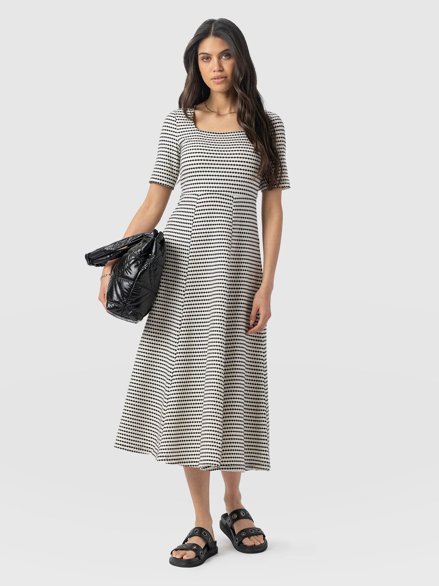 Darcey Flared Dress - Jacquard